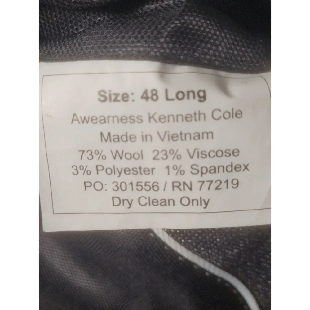Kenneth Cole AWEARNESS Sportscoat 48L Black Speckled Stretch Wool Blend Blazer